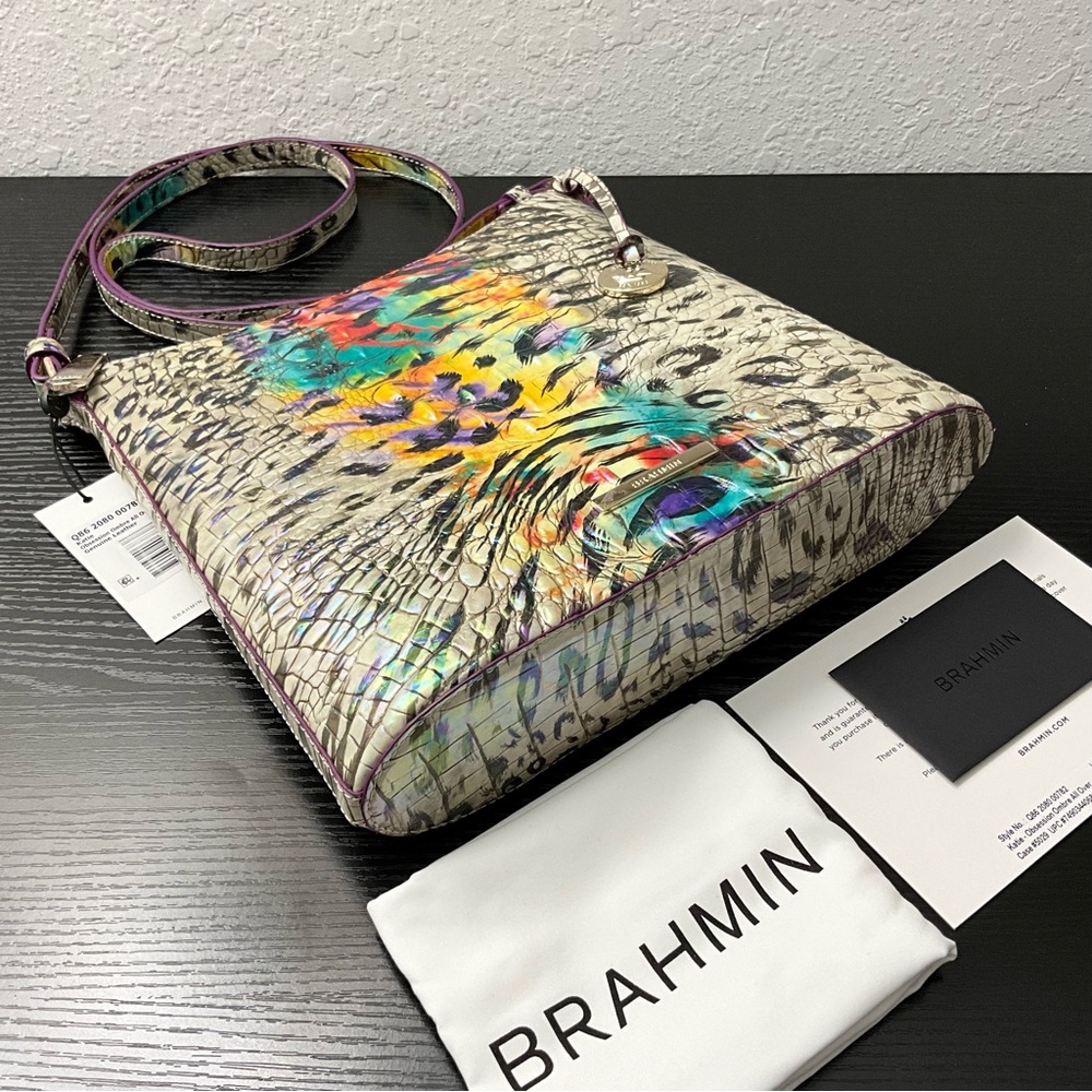 Brahmin Katie Crossbody OBSESSION OMBRÉ ALL OVER W/Leather Eye Medallion NWT - Picture 5 of 8